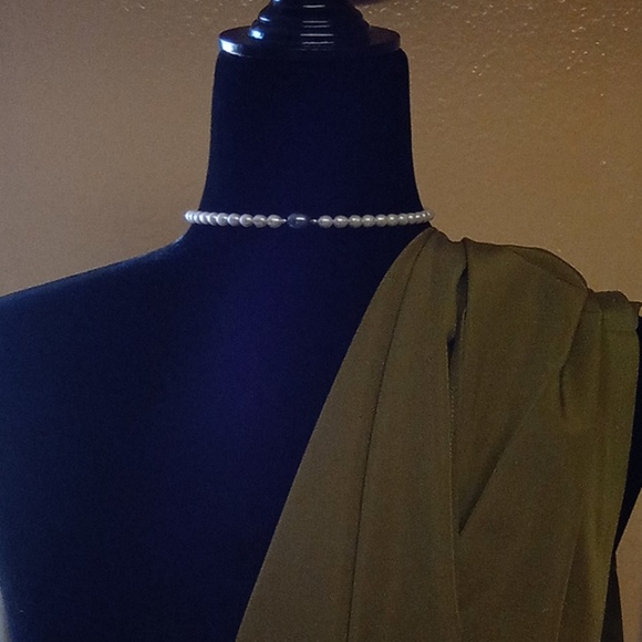 Freshwater Lavender and Peacock Pearl Necklace - Picture 4 of 7